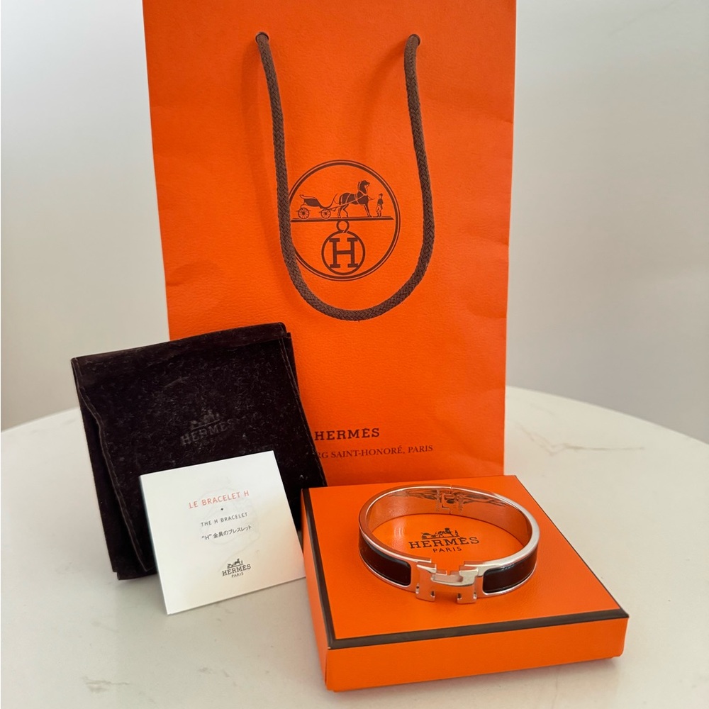 Hermès Clic H Bracelet Silver and Black